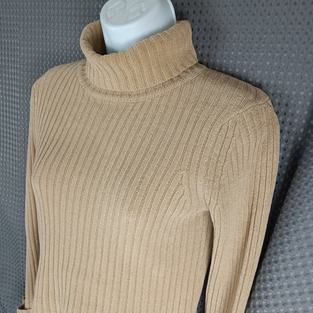 Eddie Bauer Petite Ribbed Turtleneck Sweater Stretch Knit Long Sleeve Top Sz XP